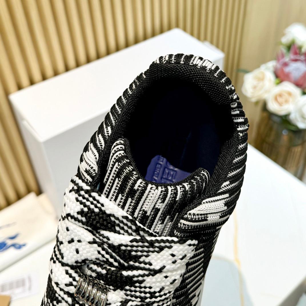 Burberry Check Knit Box Sneakers - DopestKickz