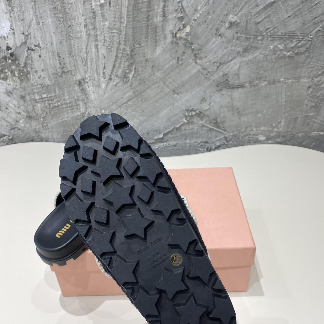 Miu Miu Crochet Knit Slides - DopestKickz