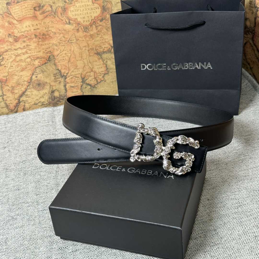 Dolce & Gabbana DG Logo-buckle Leather Belt   40mm - DopestKickz
