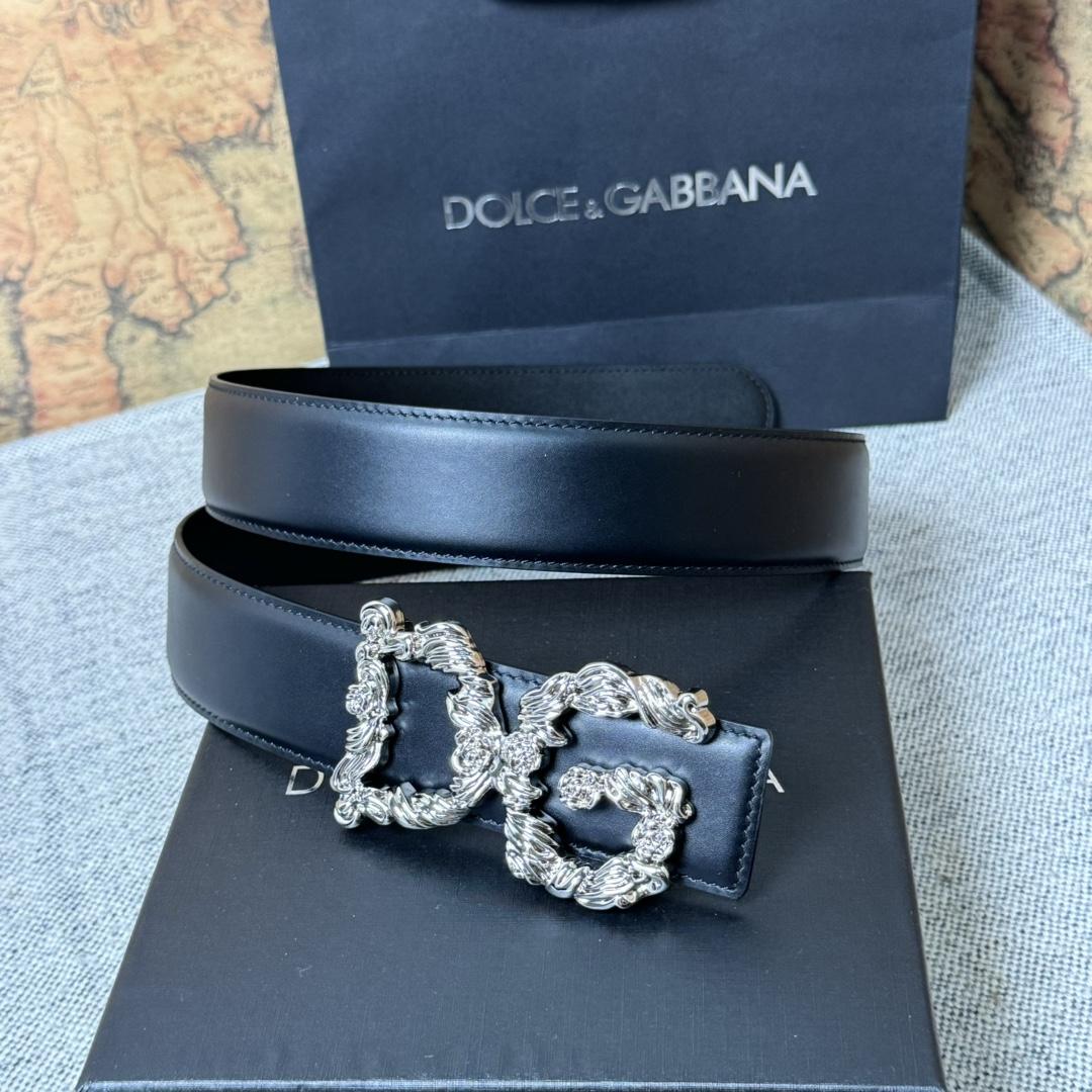 Dolce & Gabbana DG Logo-buckle Leather Belt   40mm - DopestKickz