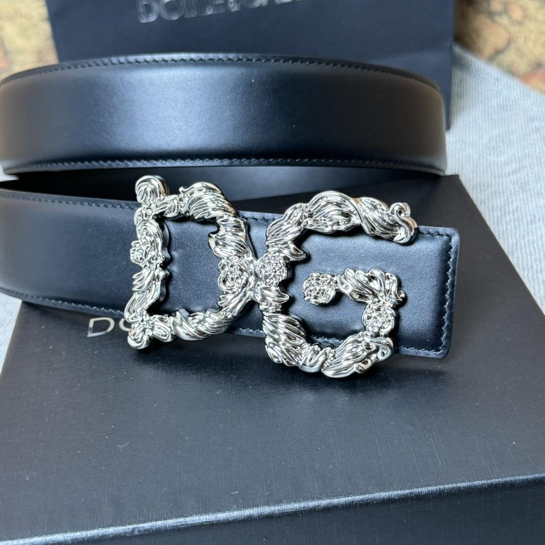 Dolce & Gabbana DG Logo-buckle Leather Belt   40mm - DopestKickz