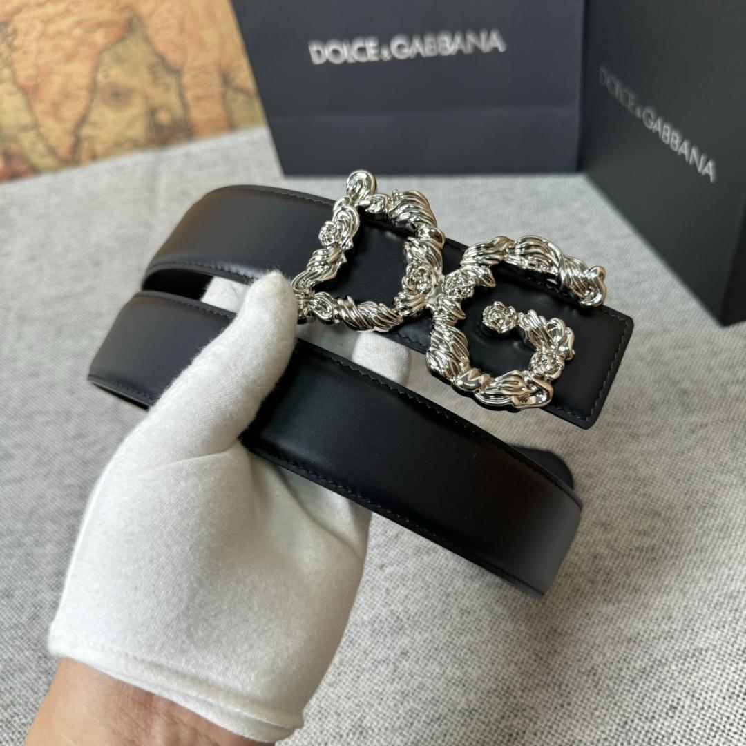 Dolce & Gabbana DG Logo-buckle Leather Belt   40mm - DopestKickz