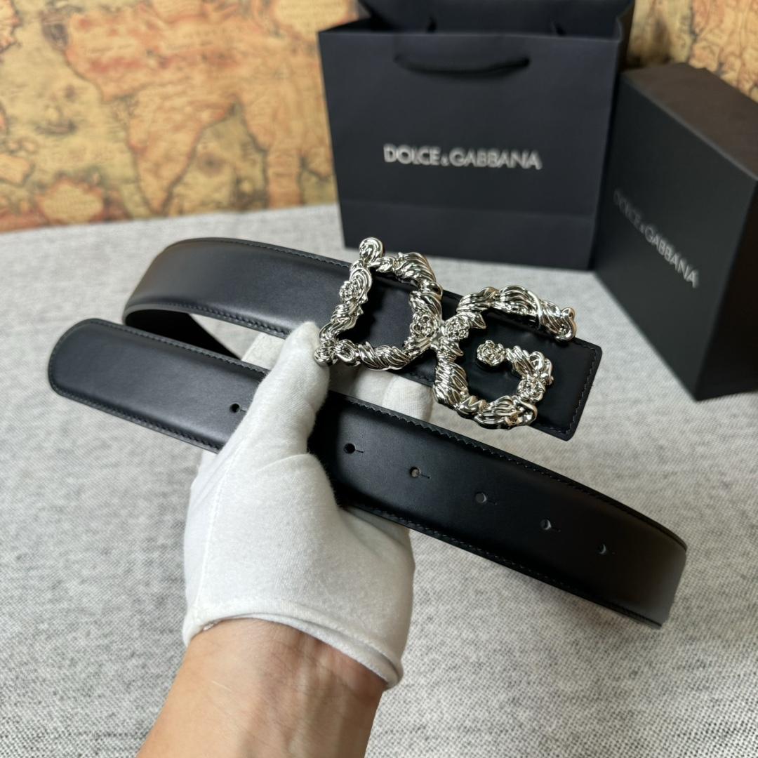 Dolce & Gabbana DG Logo-buckle Leather Belt   40mm - DopestKickz