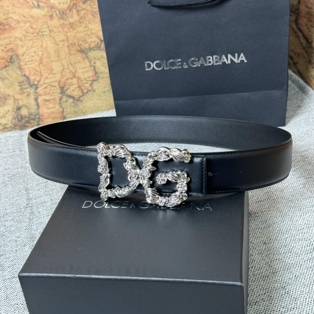 Dolce & Gabbana DG Logo-buckle Leather Belt   40mm - DopestKickz