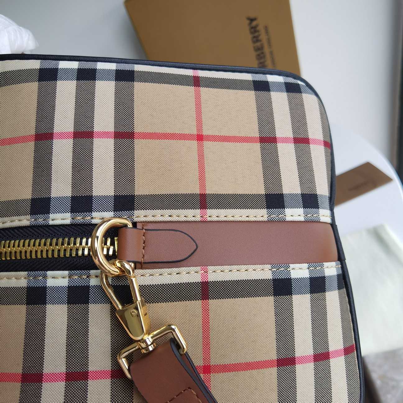 Burberry Cube Bag Leather With Vintage Check   W34 x H21 x D19cm - DopestKickz