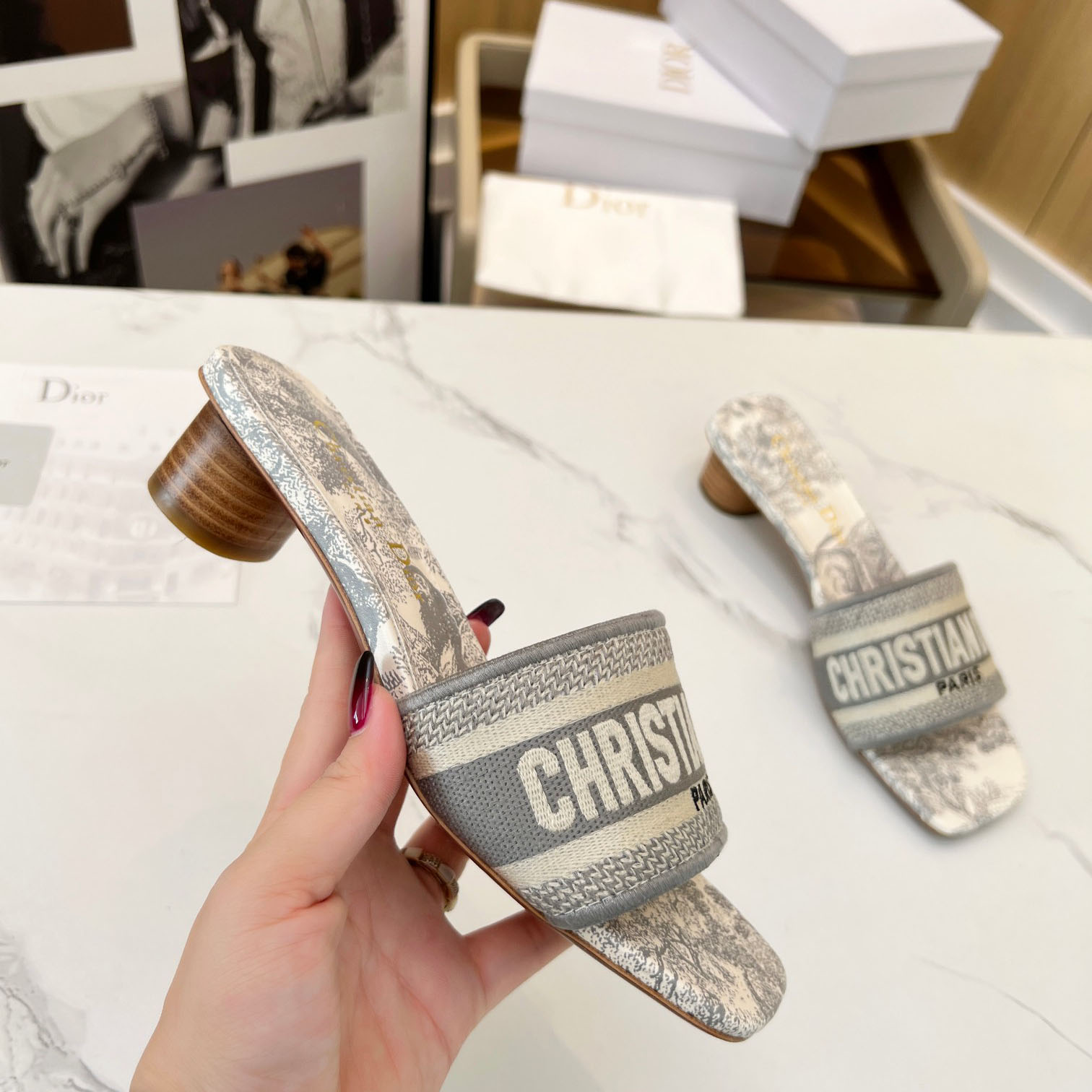 Dior Dway Heeled Slide - DopestKickz