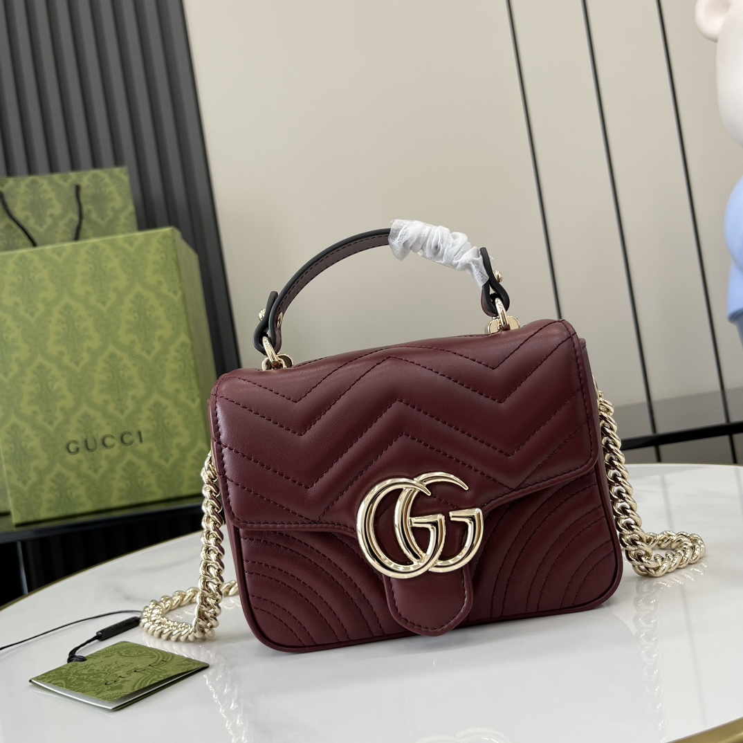 Gucci GG Marmont Mini Top Handle Bag - DopestKickz