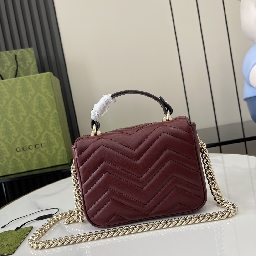 Gucci GG Marmont Mini Top Handle Bag - DopestKickz