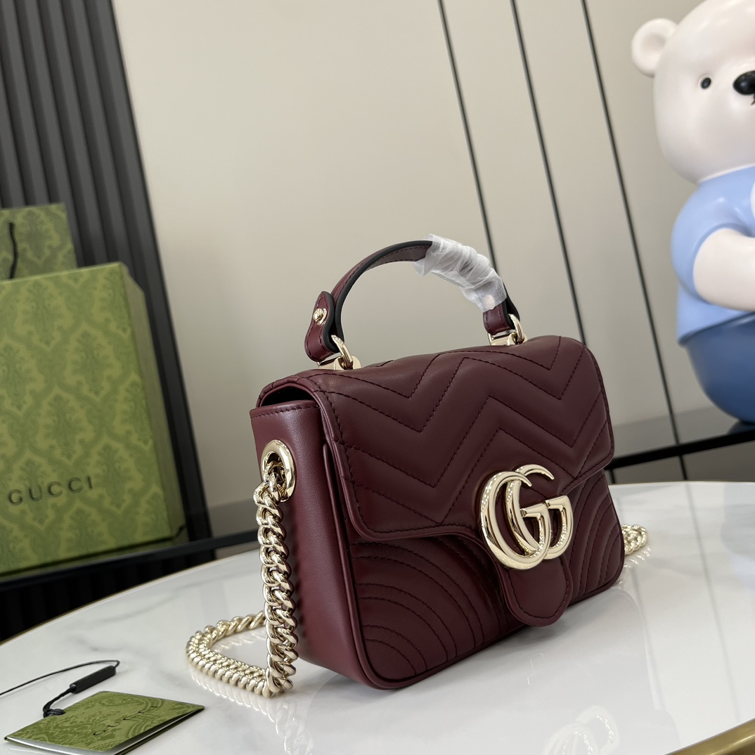 Gucci GG Marmont Mini Top Handle Bag - DopestKickz