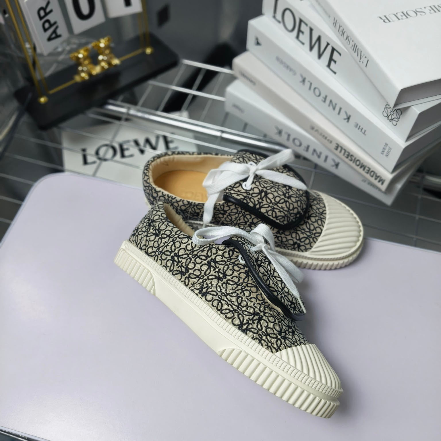 Loewe Anagram Jacquard Flap Low-top Trainers - DopestKickz