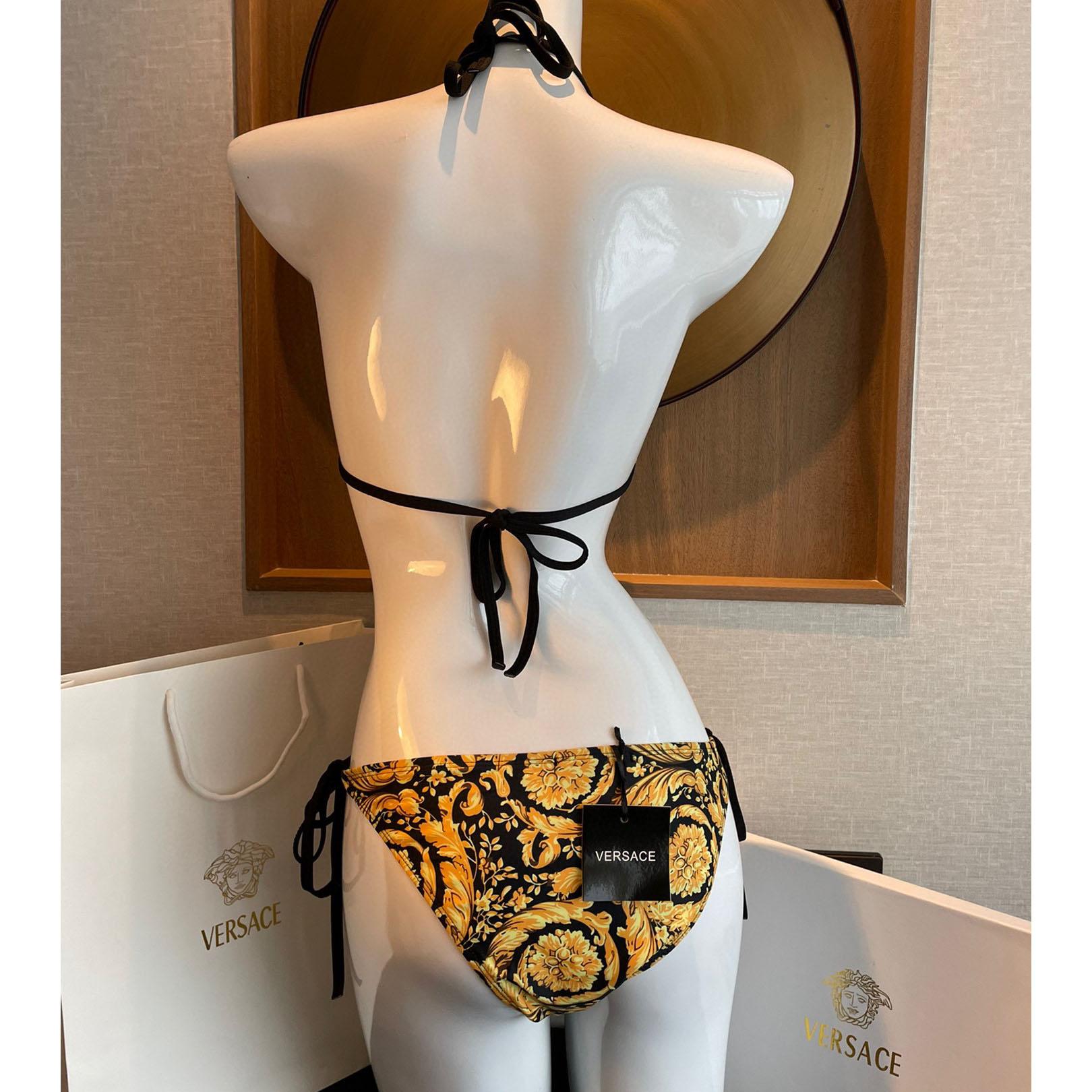 Versace Baroque-print Triangle Bikini  - DopestKickz