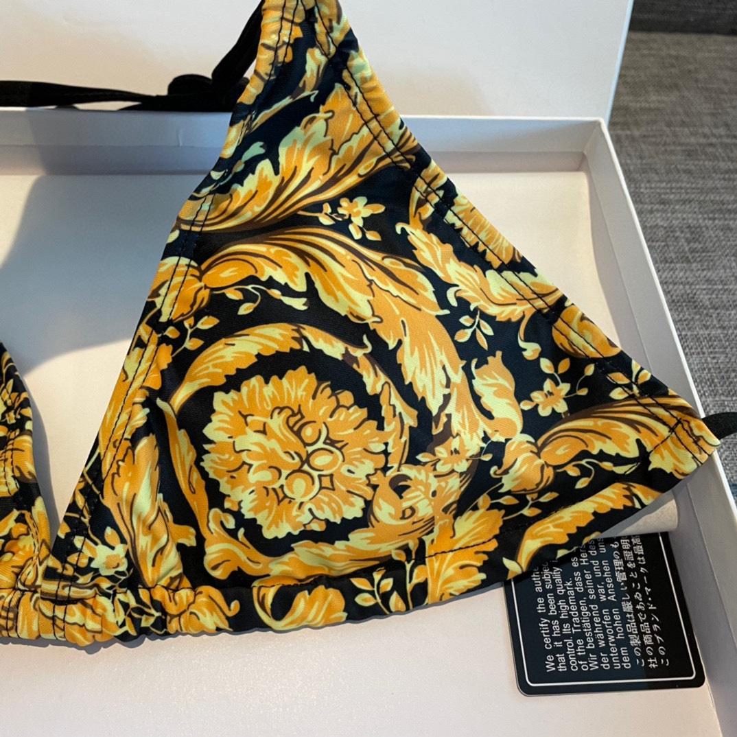 Versace Baroque-print Triangle Bikini  - DopestKickz