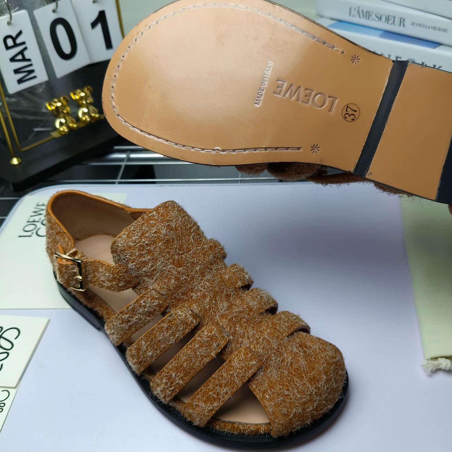 Loewe Campo Sandal In Brushed Suede - DopestKickz