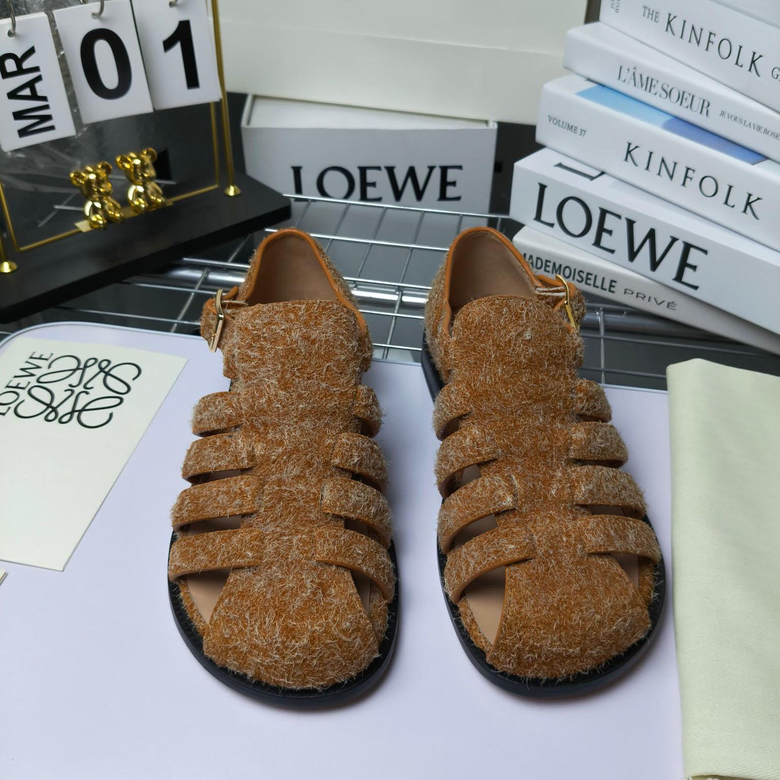 Loewe Campo Sandal In Brushed Suede - DopestKickz