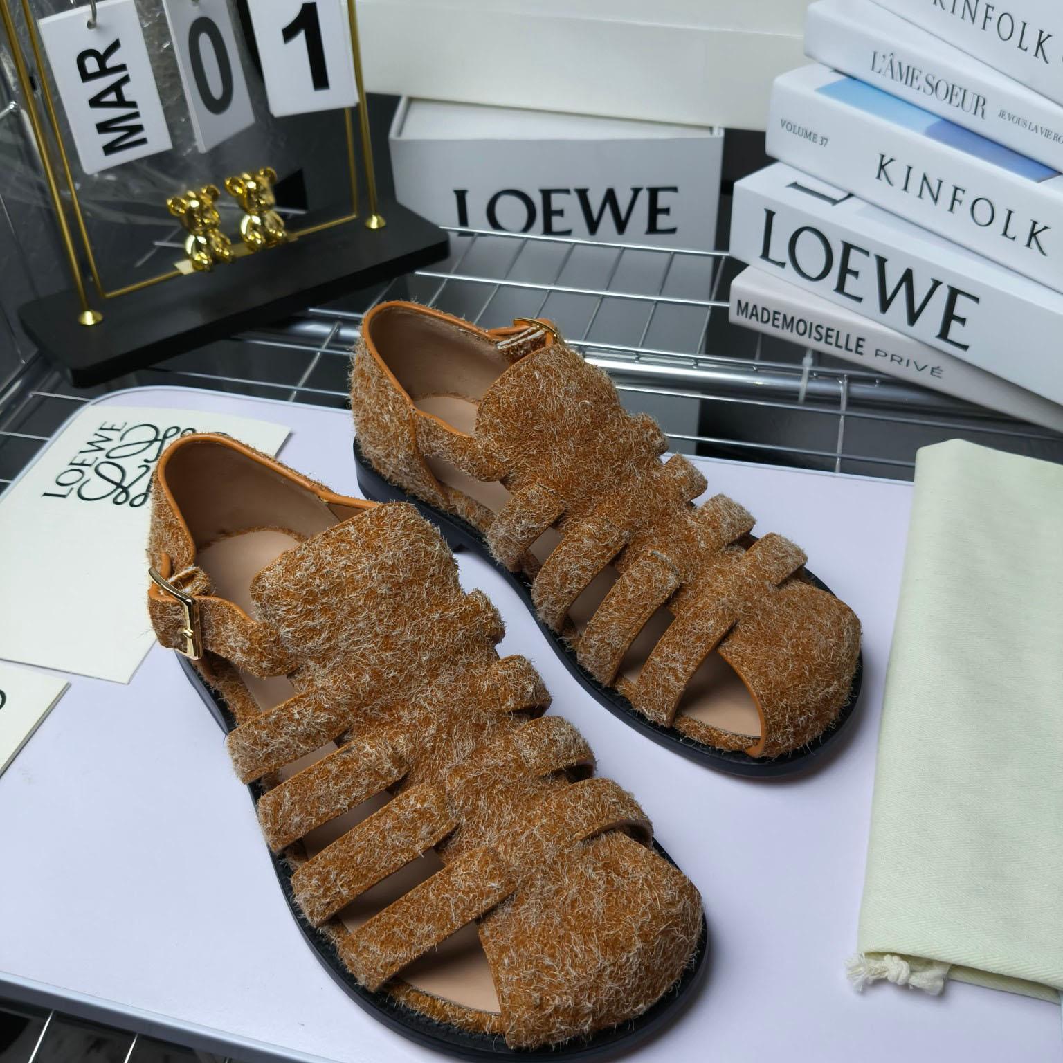 Loewe Campo Sandal In Brushed Suede - DopestKickz