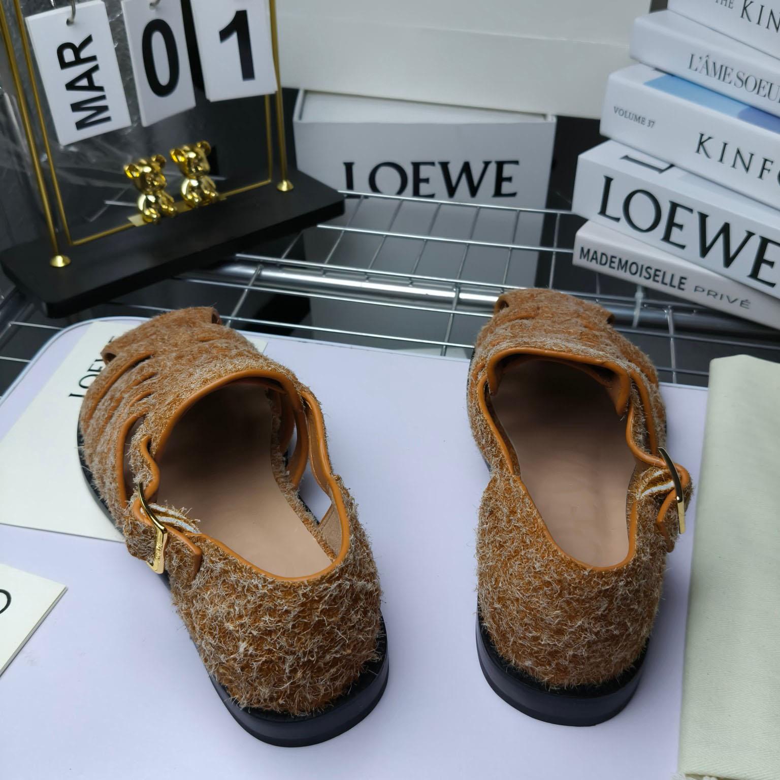 Loewe Campo Sandal In Brushed Suede - DopestKickz