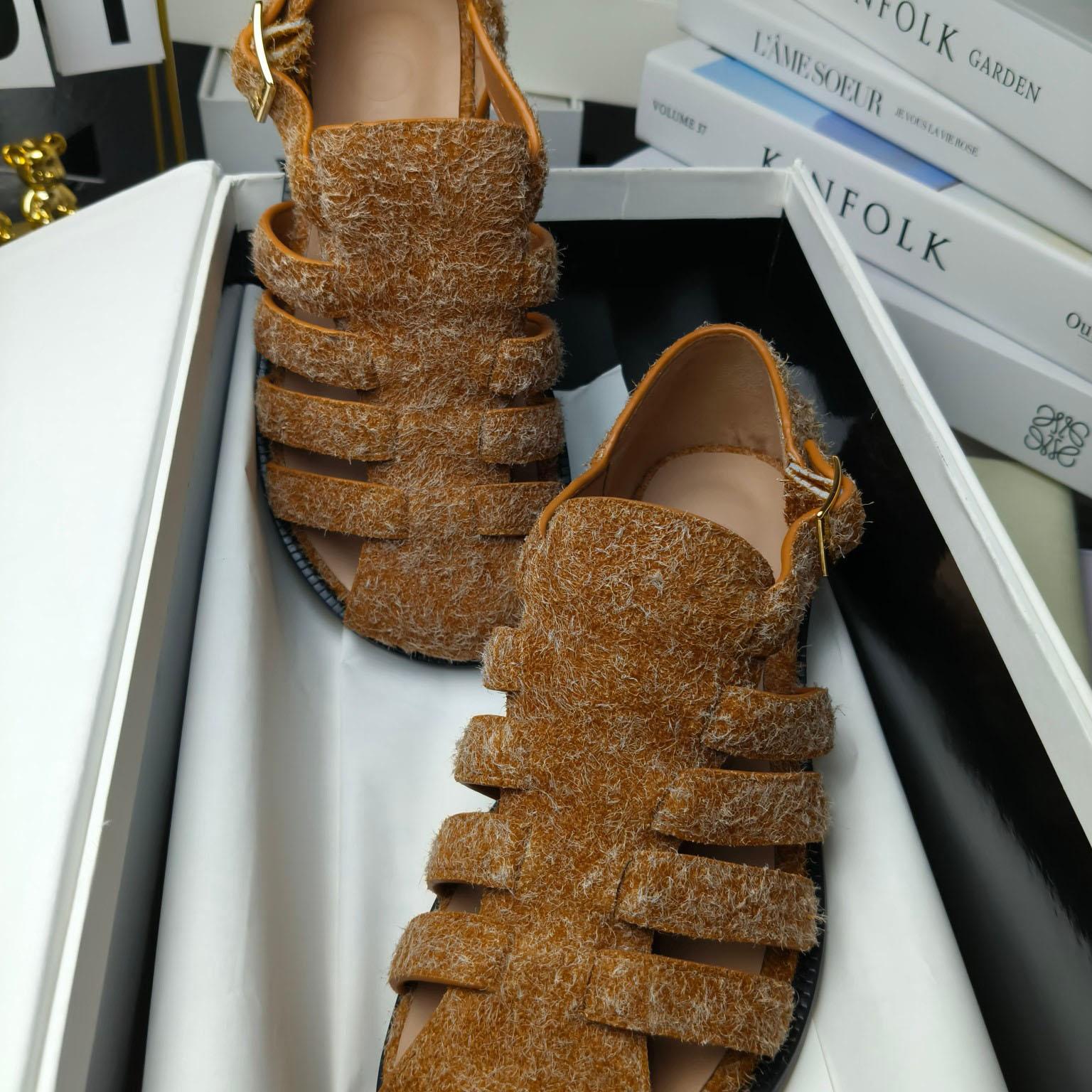 Loewe Campo Sandal In Brushed Suede - DopestKickz