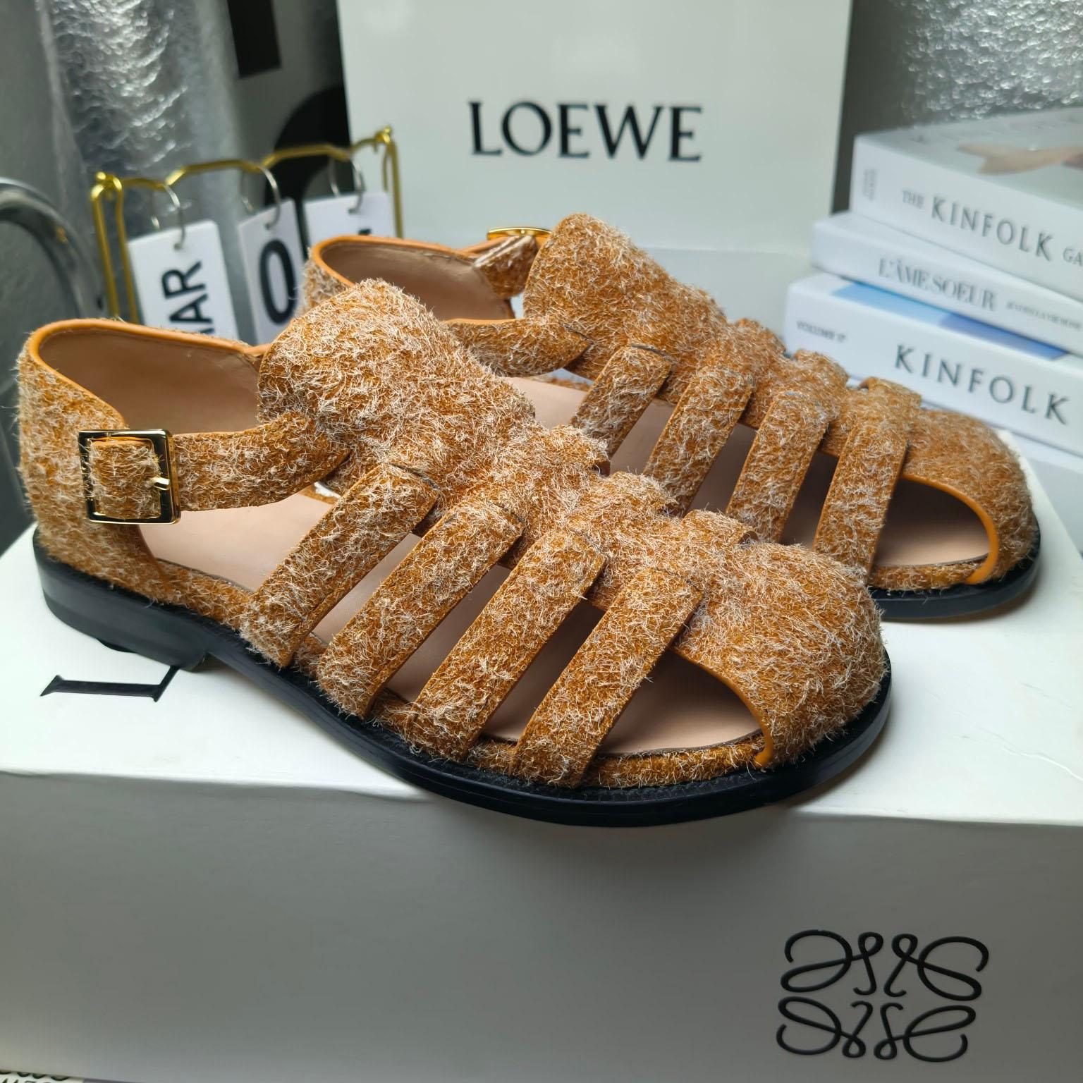 Loewe Campo Sandal In Brushed Suede - DopestKickz