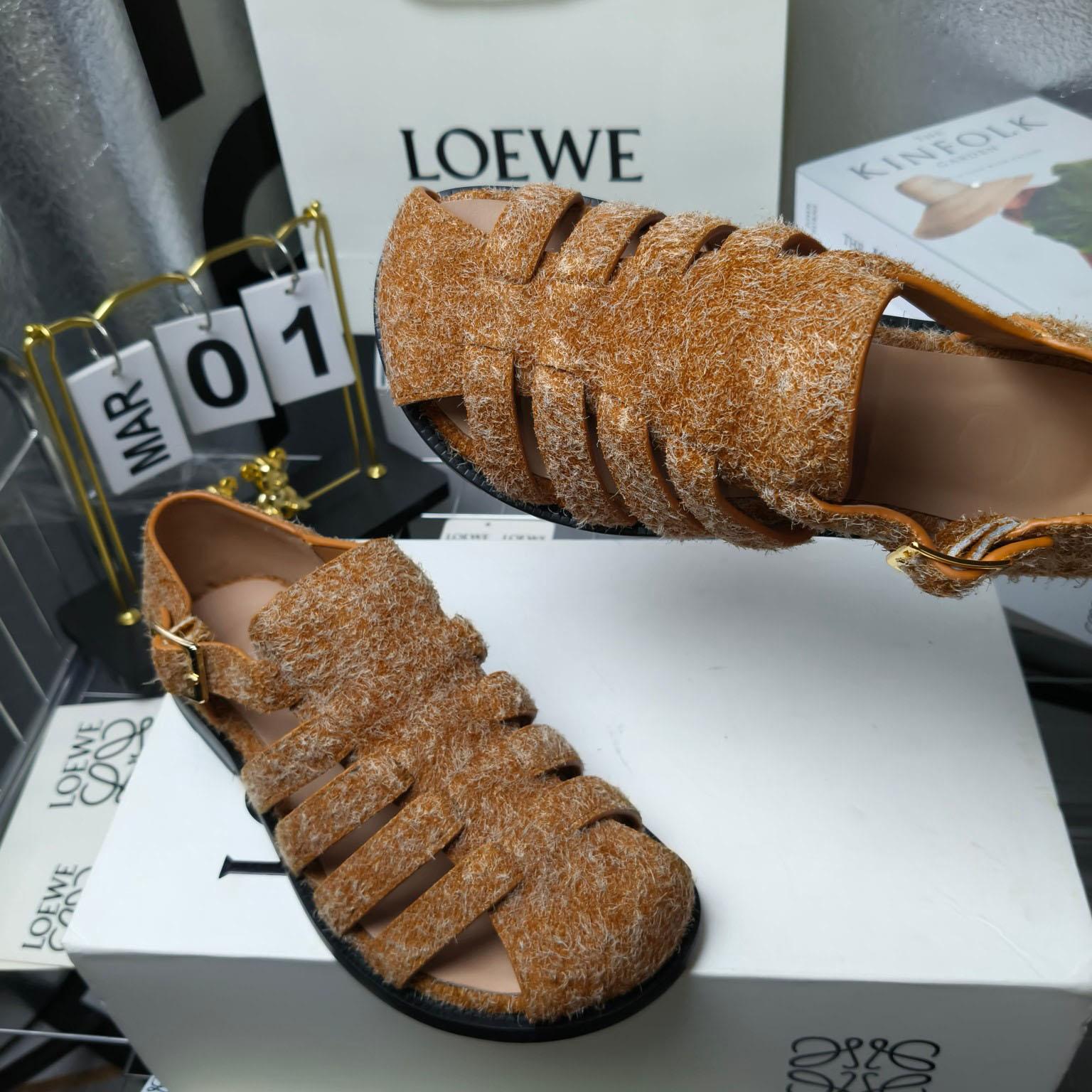 Loewe Campo Sandal In Brushed Suede - DopestKickz