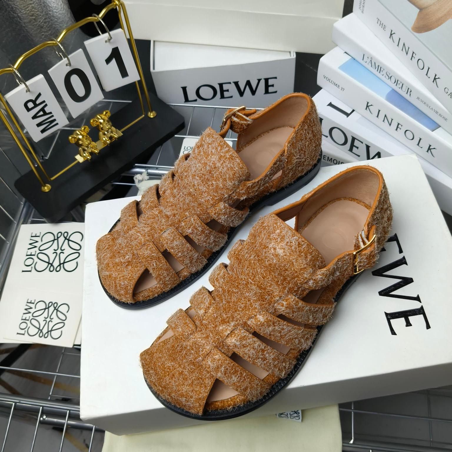 Loewe Campo Sandal In Brushed Suede - DopestKickz
