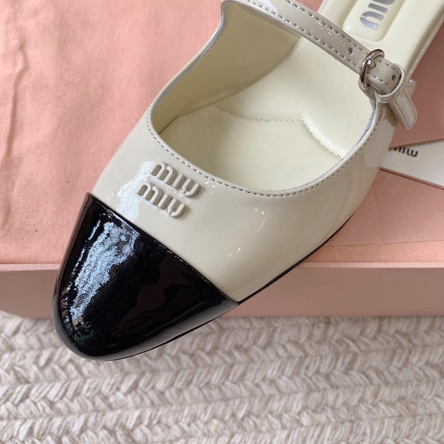 Miu Miu Two-tone Patent Leather Mules - DopestKickz