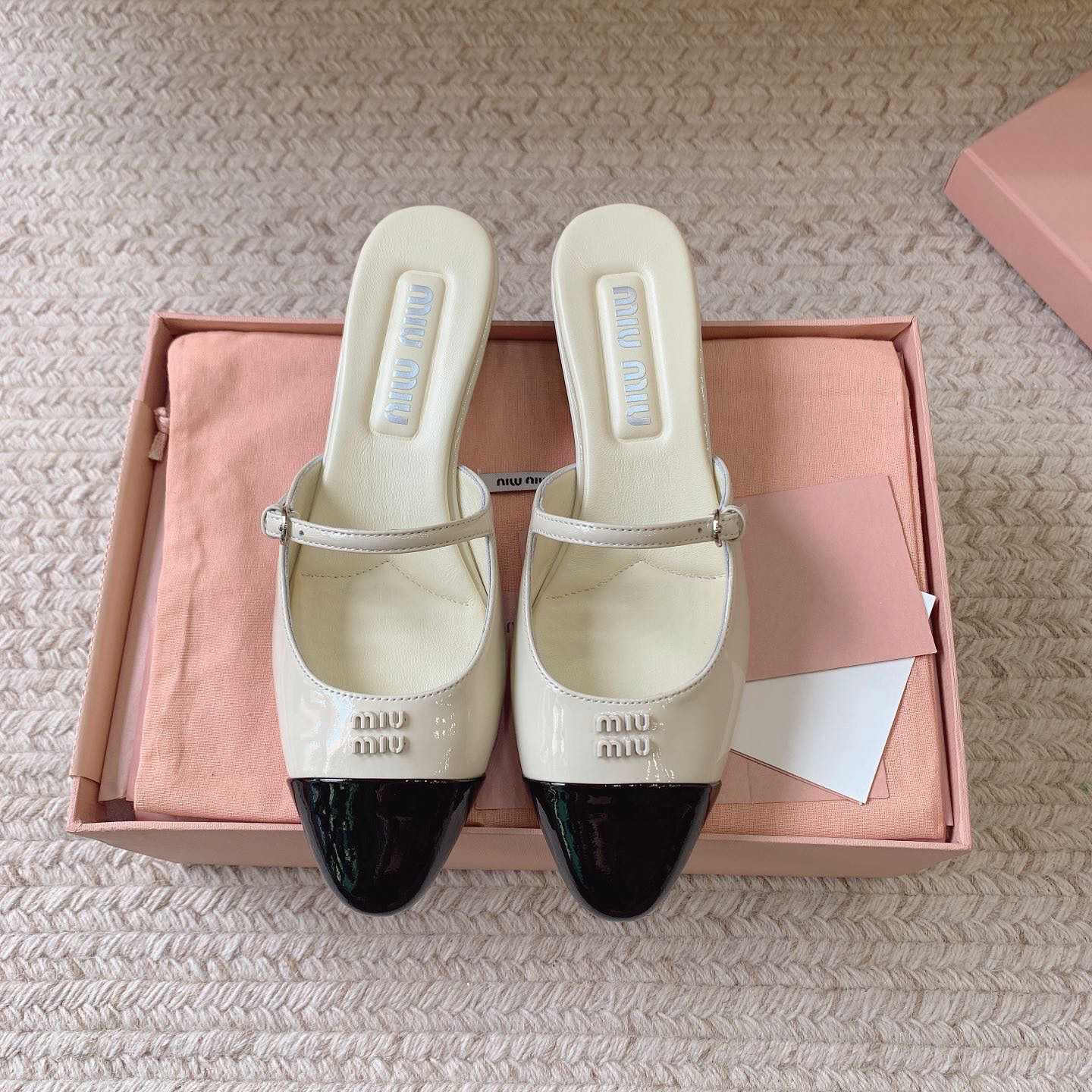 Miu Miu Two-tone Patent Leather Mules - DopestKickz