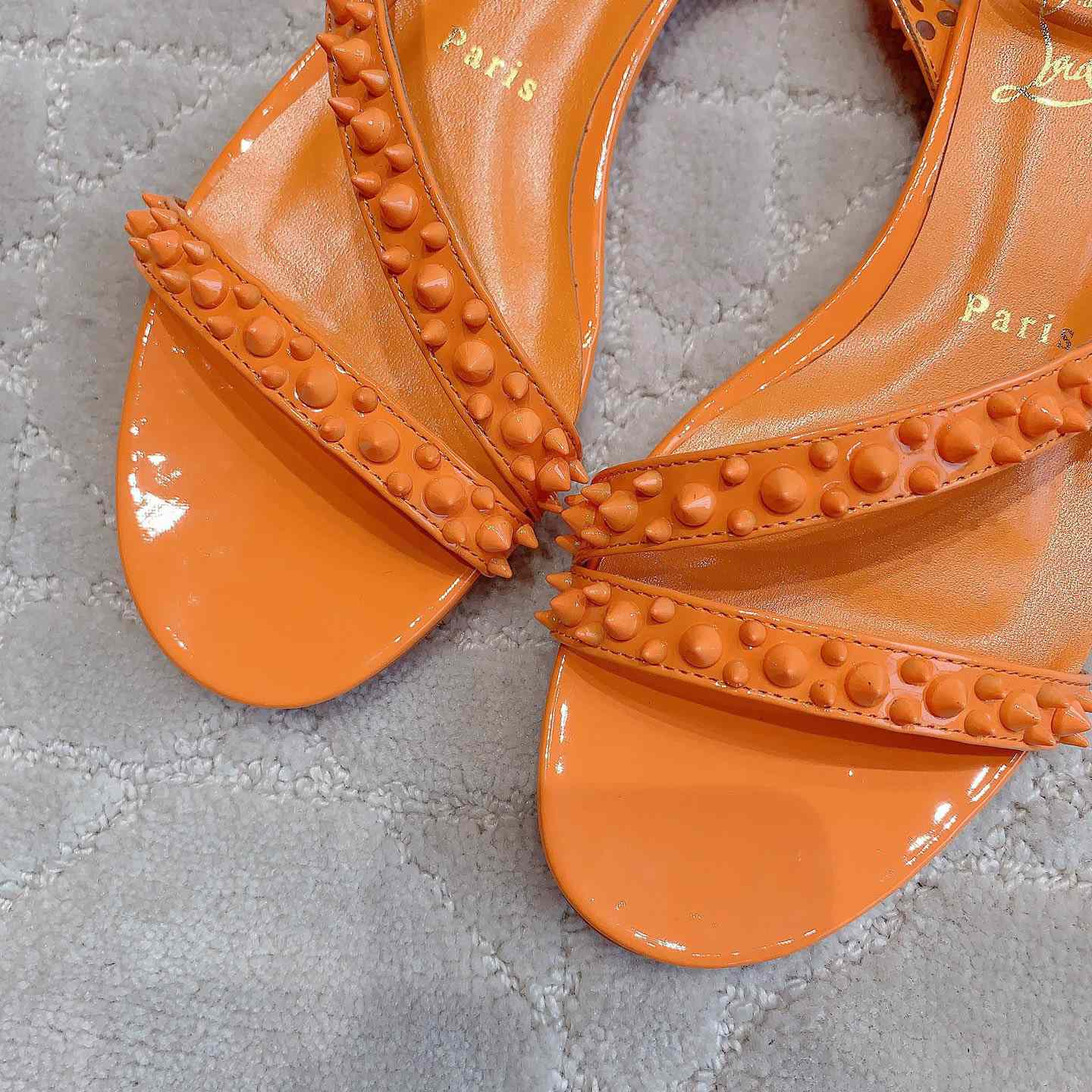 Christian Louboutin Mafaldina Spikes Leather Sandals - DopestKickz