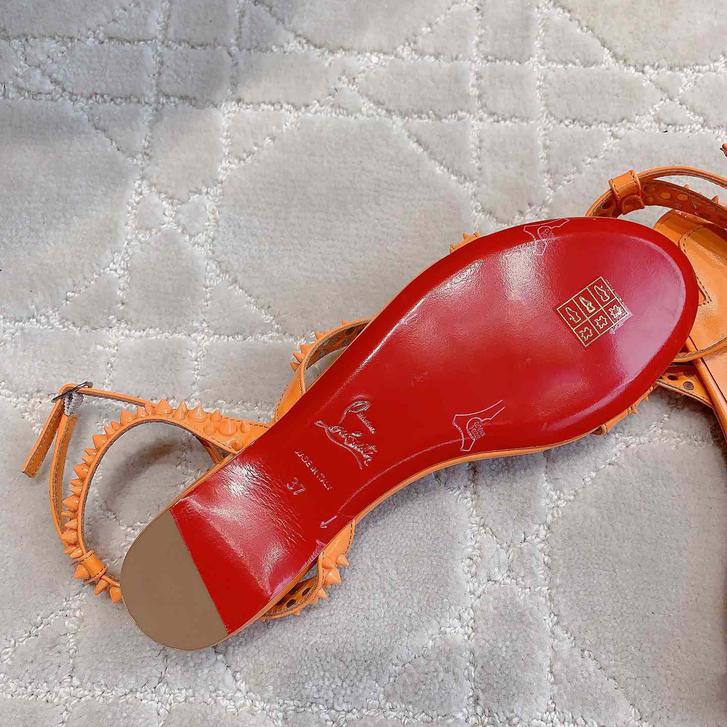 Christian Louboutin Mafaldina Spikes Leather Sandals - DopestKickz