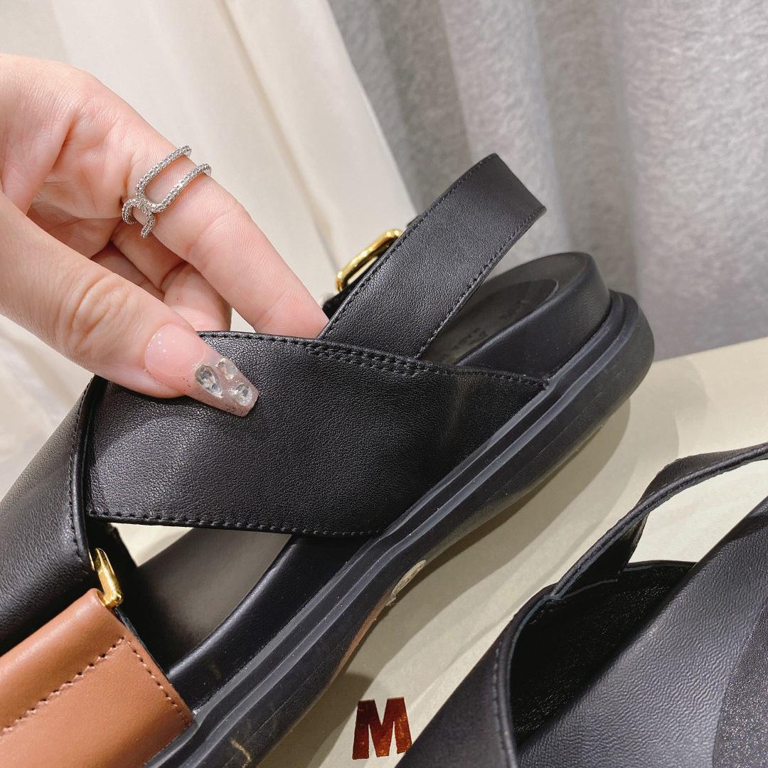 Marni Black And Brown Leather Fussbett - DopestKickz