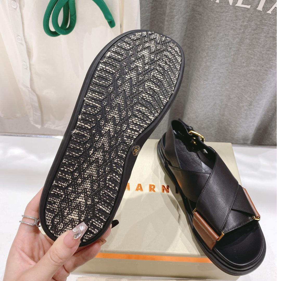 Marni Black And Brown Leather Fussbett - DopestKickz