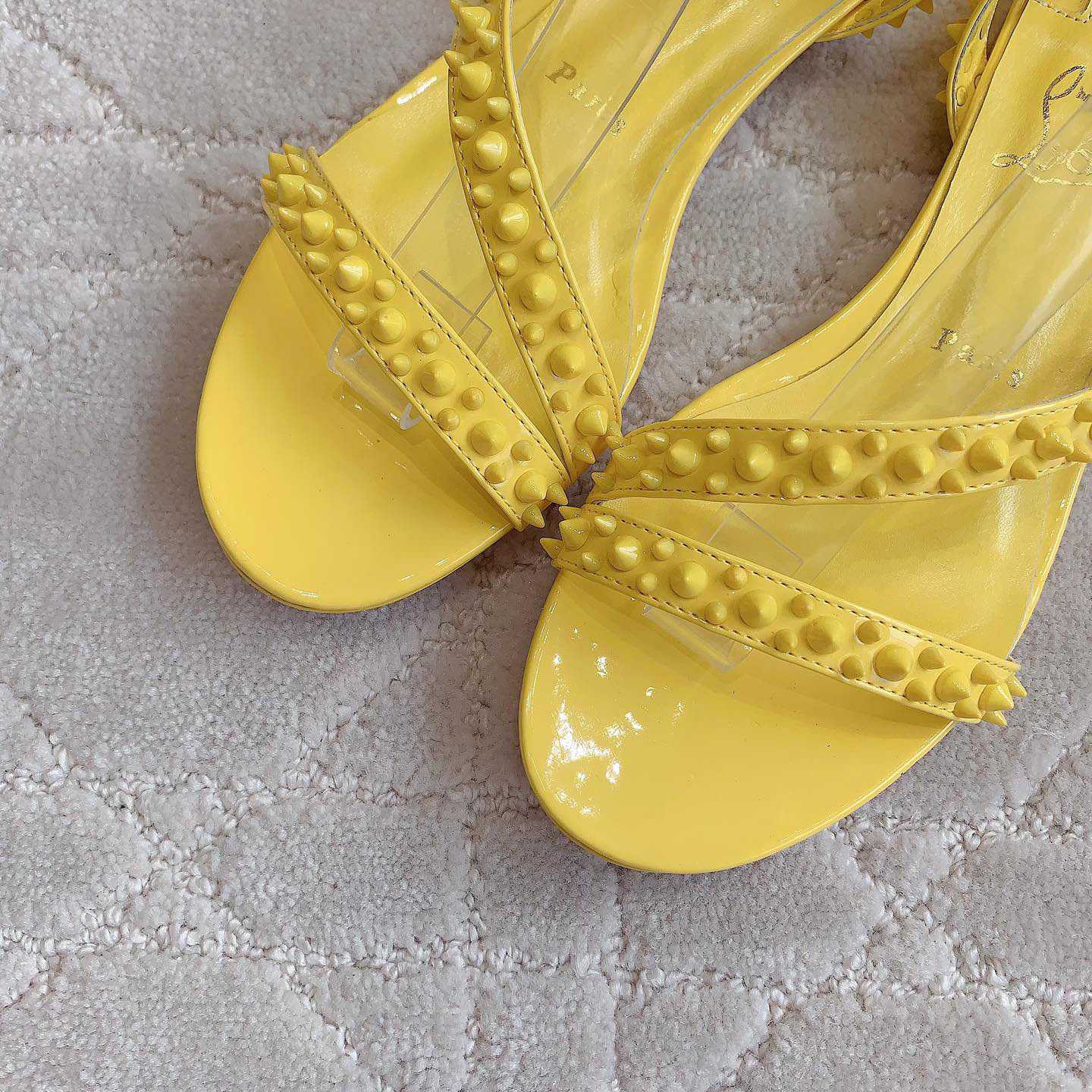 Christian Louboutin Mafaldina Spikes Leather Sandals - DopestKickz