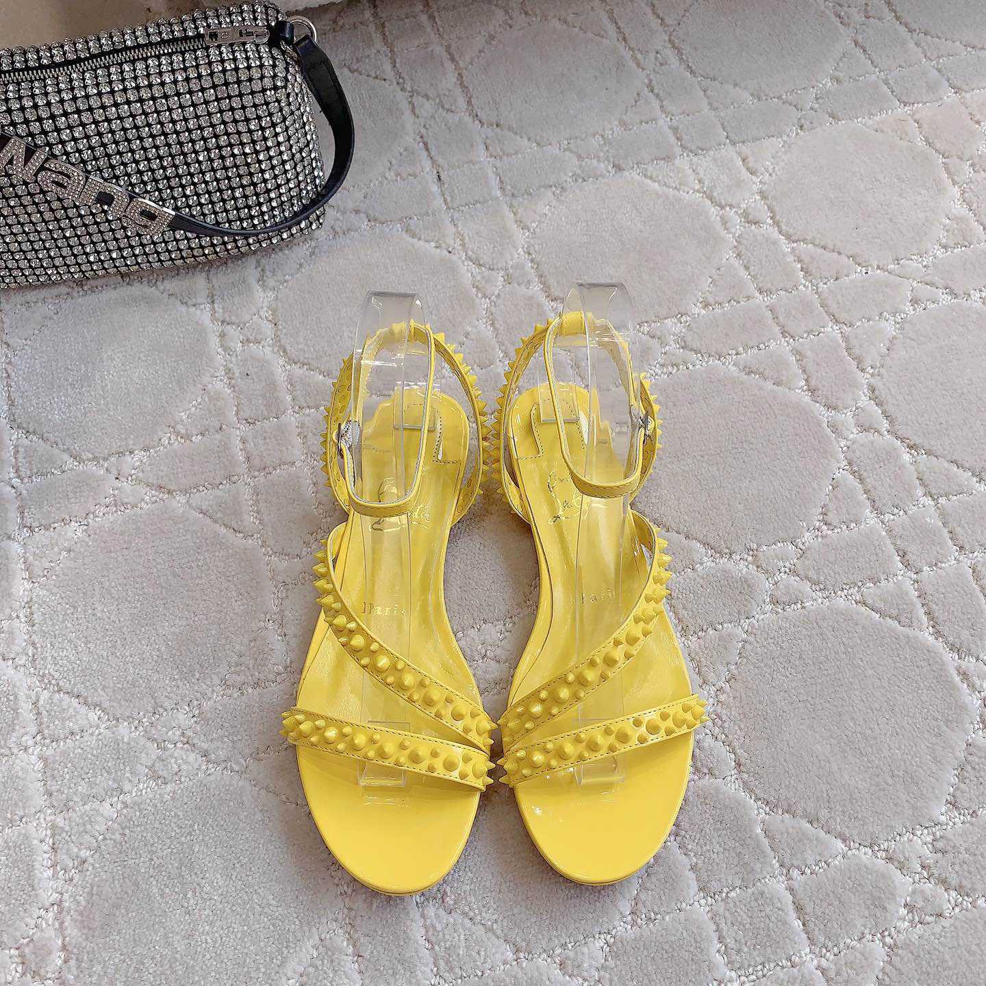 Christian Louboutin Mafaldina Spikes Leather Sandals - DopestKickz