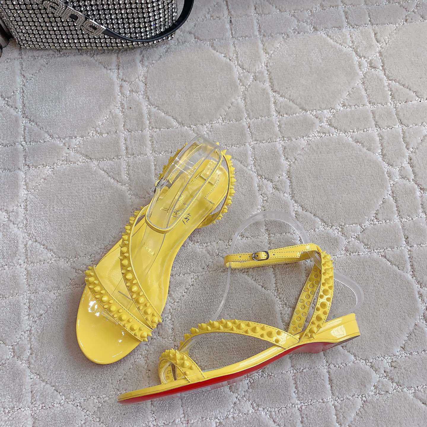 Christian Louboutin Mafaldina Spikes Leather Sandals - DopestKickz