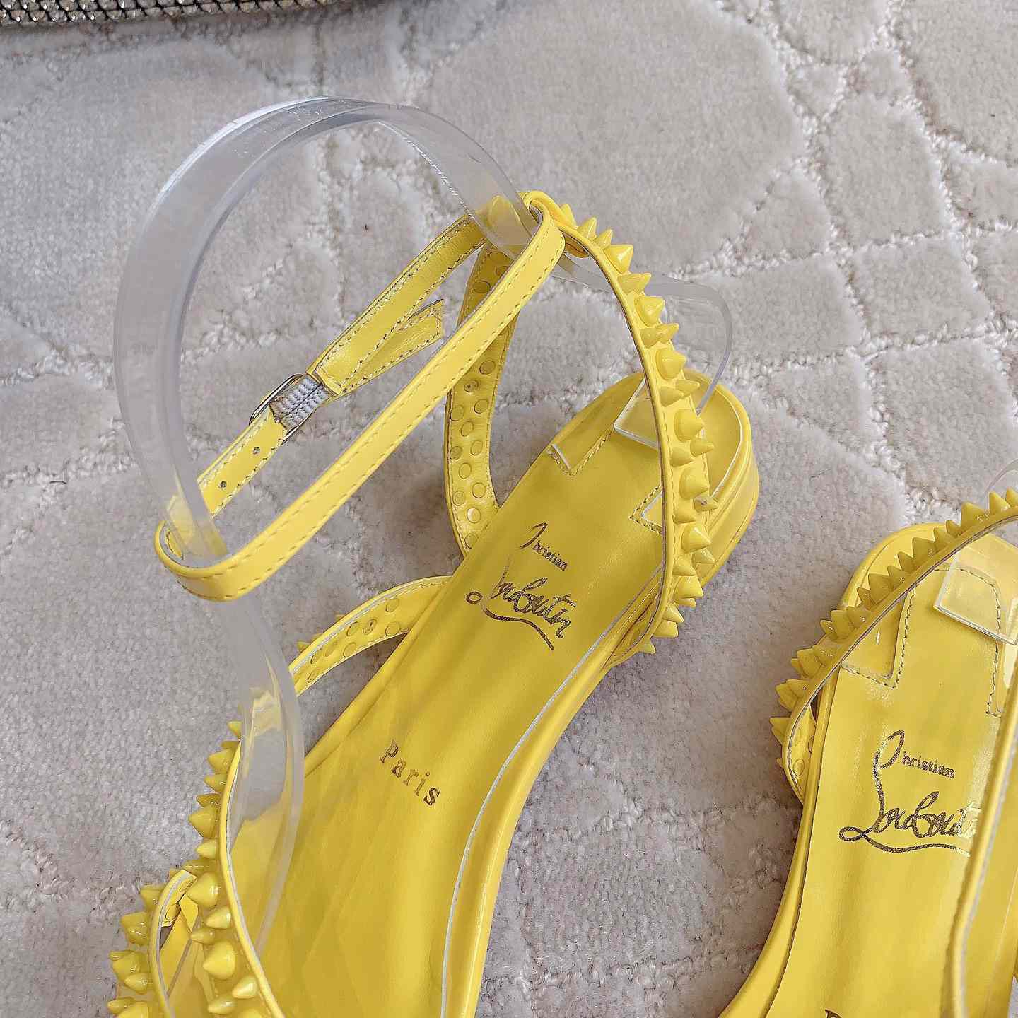 Christian Louboutin Mafaldina Spikes Leather Sandals - DopestKickz