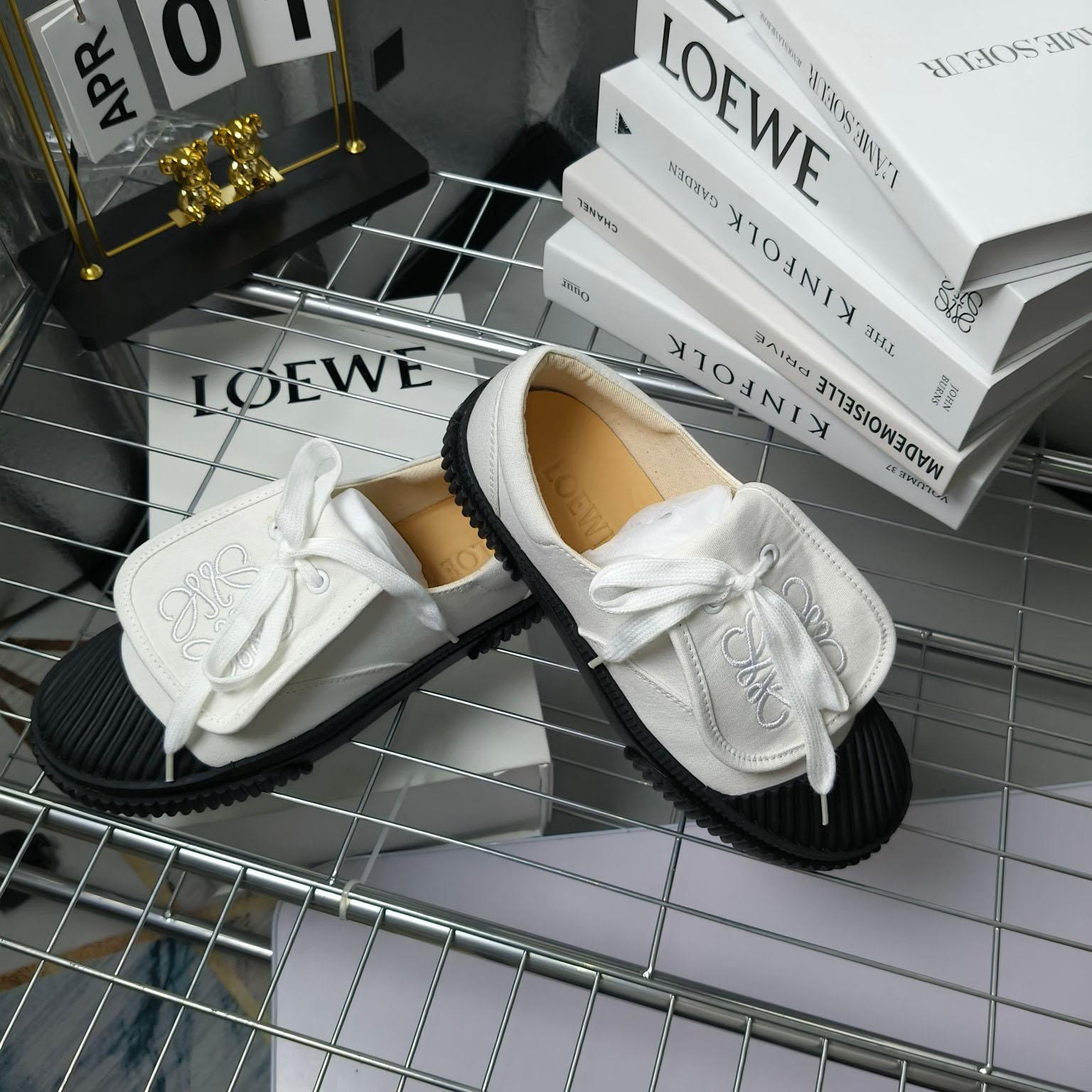 Loewe Anagram Embroidered Flap Low-Top Sneakers - DopestKickz