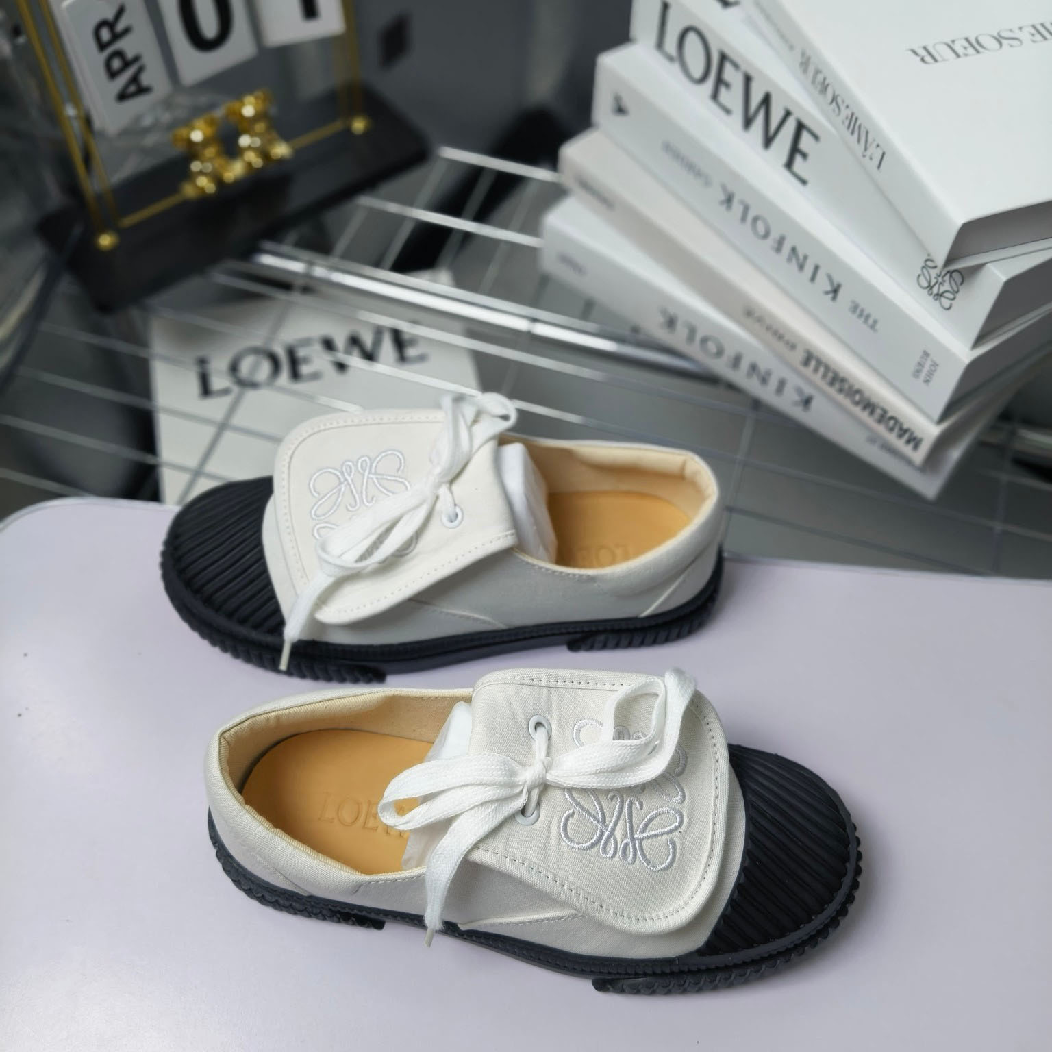 Loewe Anagram Embroidered Flap Low-Top Sneakers - DopestKickz