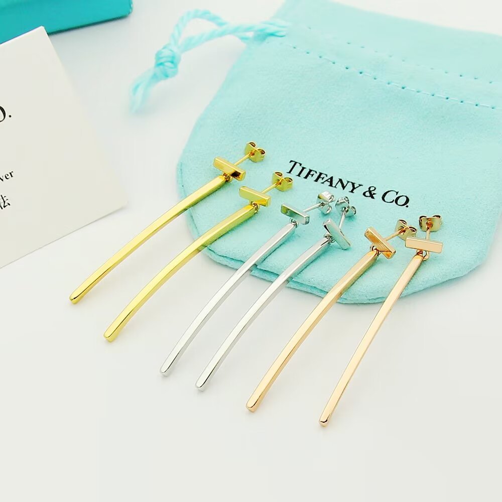 Tiffany & Co. Elongated Wire Bar Earrings - DopestKickz