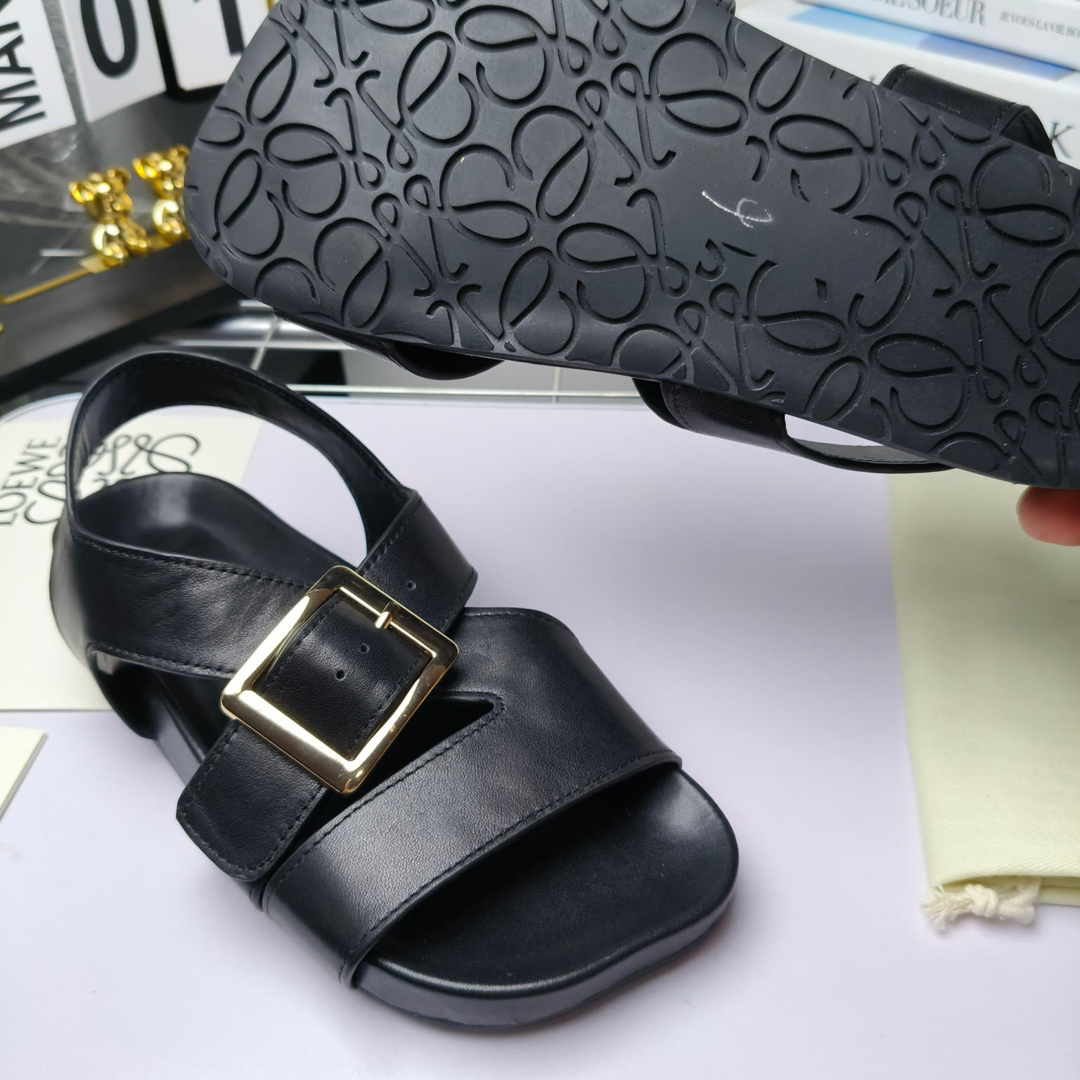 Loewe Ease Buckle Sandal In Vegetal Calfskin - DopestKickz