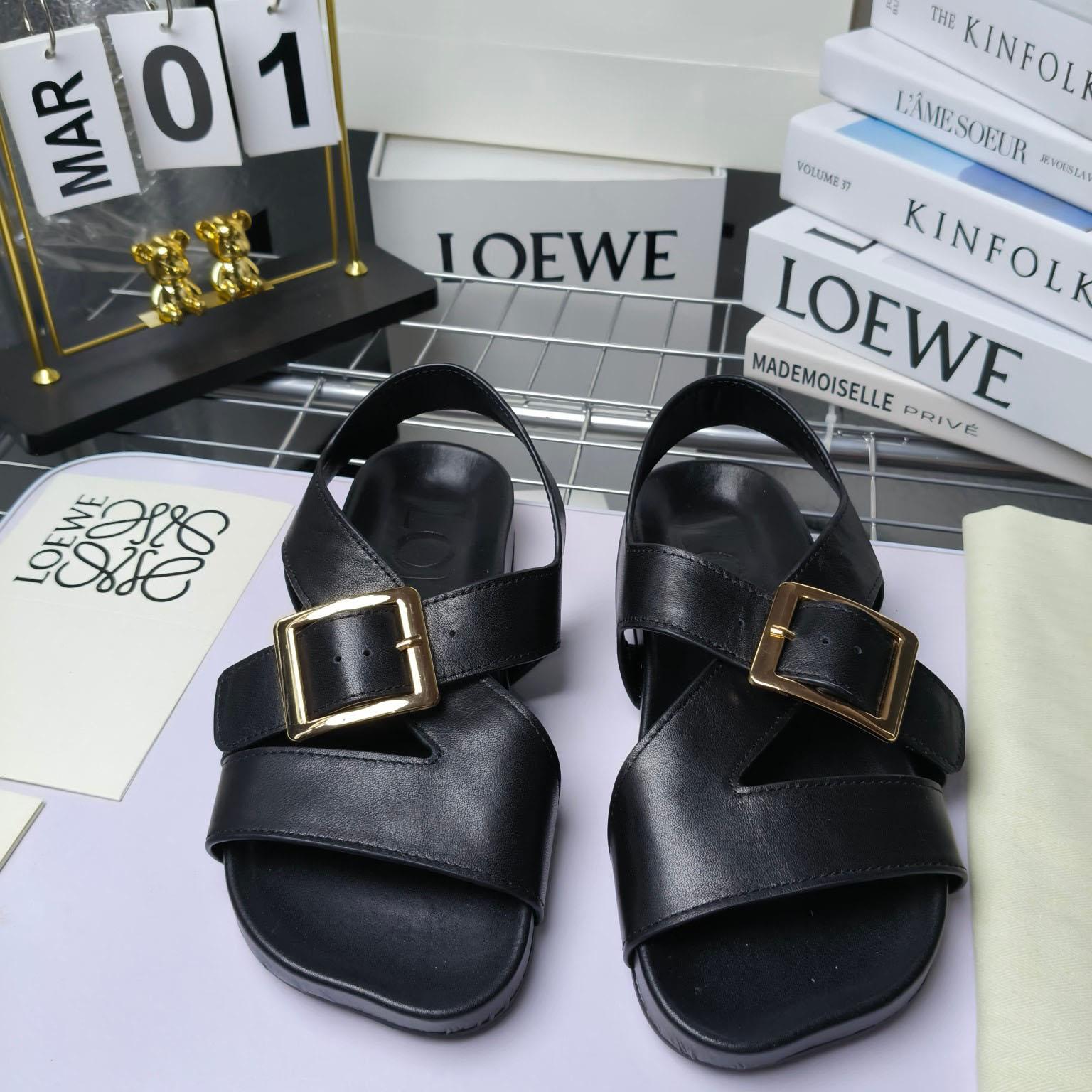 Loewe Ease Buckle Sandal In Vegetal Calfskin - DopestKickz