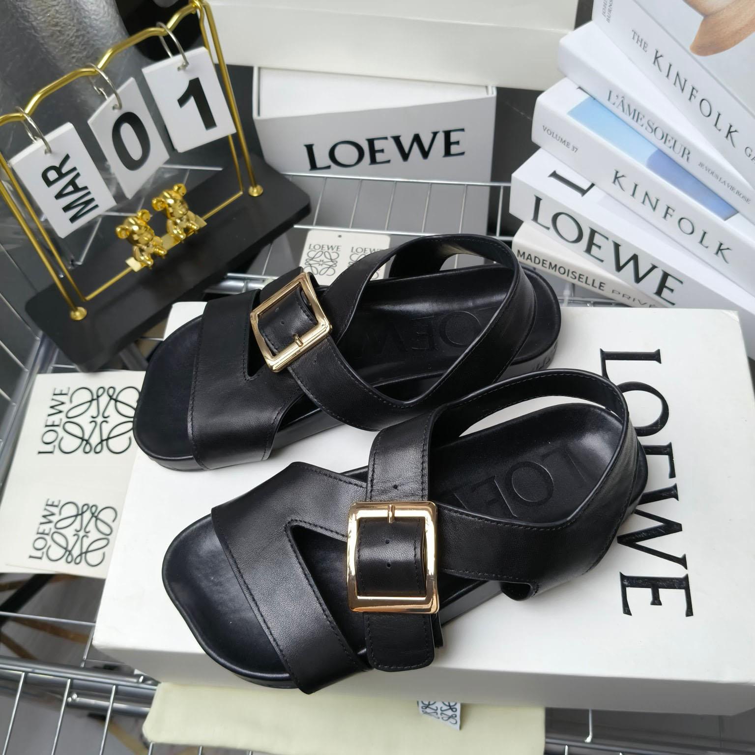 Loewe Ease Buckle Sandal In Vegetal Calfskin - DopestKickz