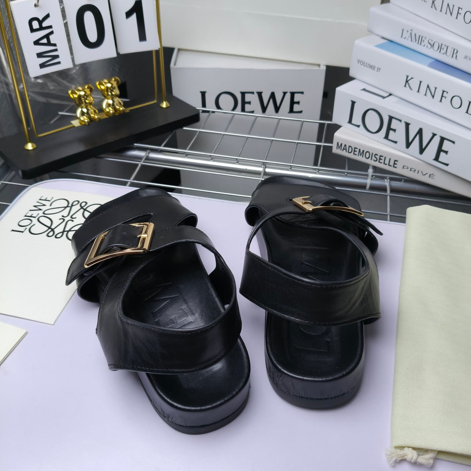 Loewe Ease Buckle Sandal In Vegetal Calfskin - DopestKickz