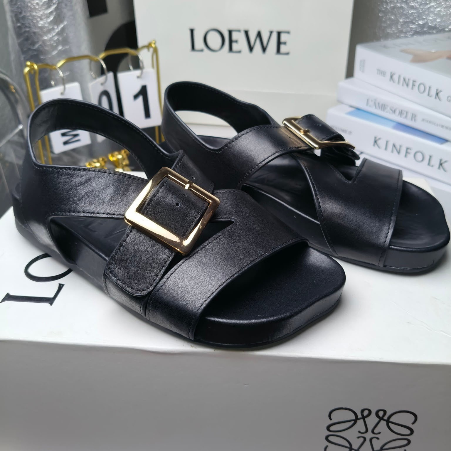 Loewe Ease Buckle Sandal In Vegetal Calfskin - DopestKickz