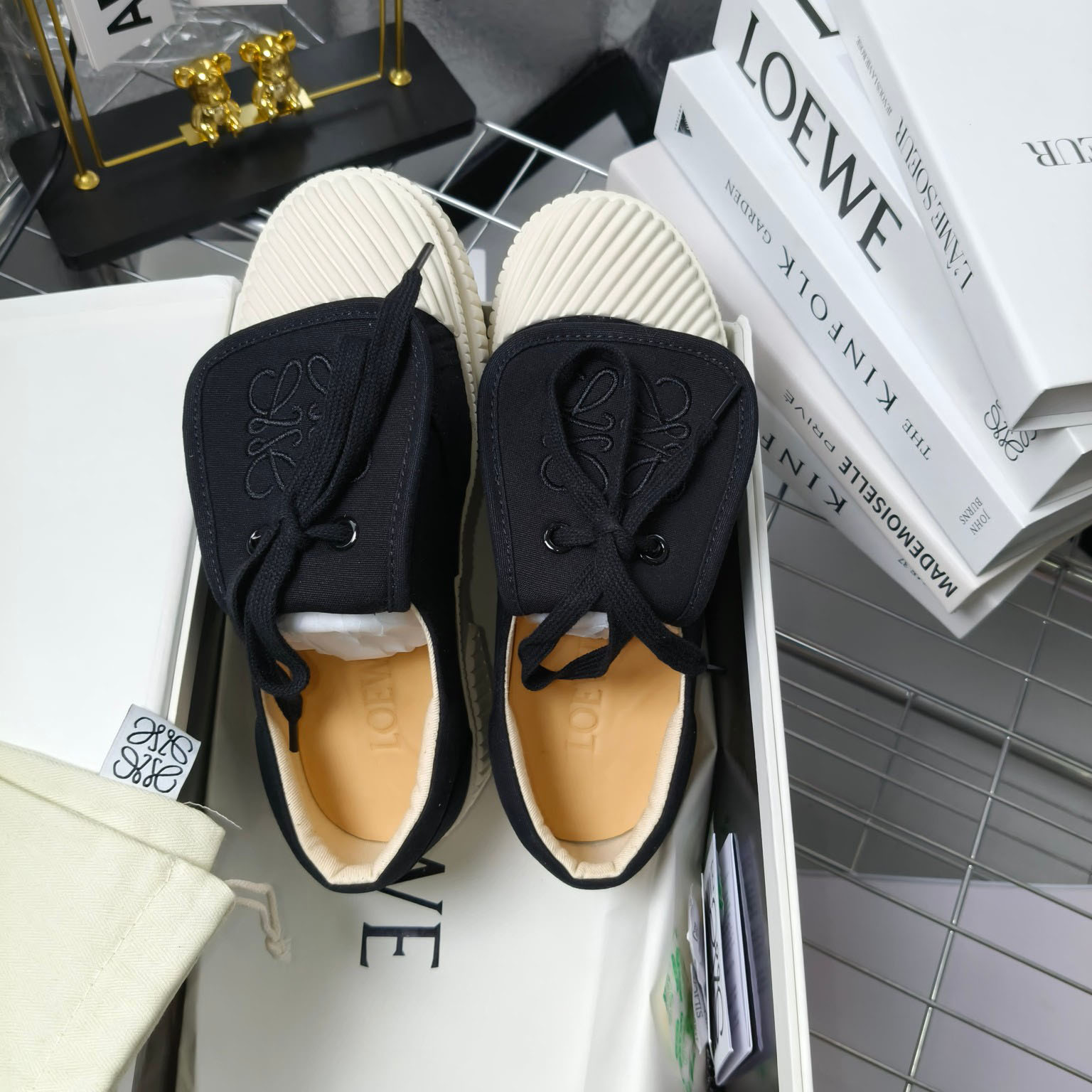 Loewe Anagram Embroidered Flap Low-Top Sneakers - DopestKickz