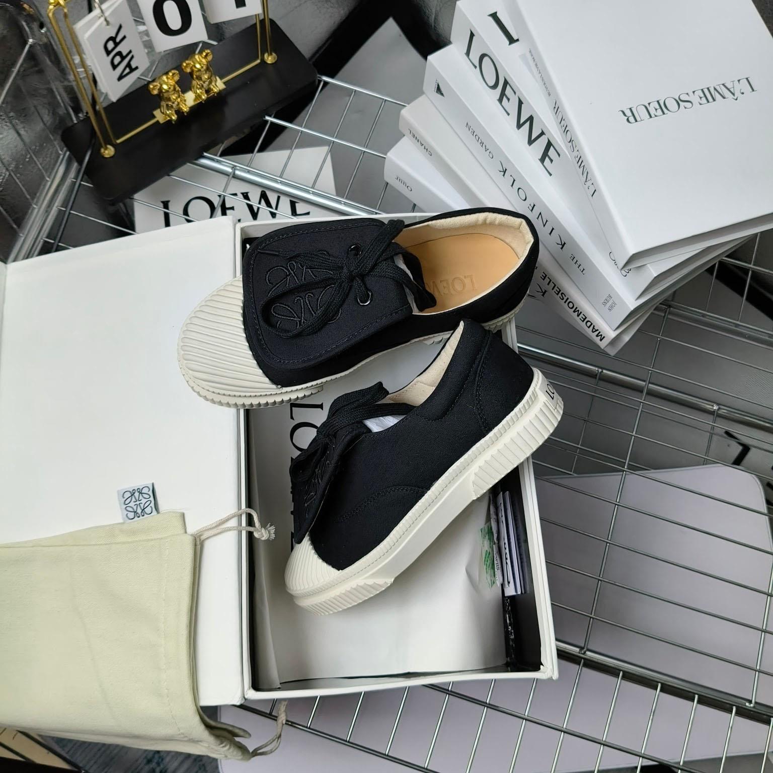 Loewe Anagram Embroidered Flap Low-Top Sneakers - DopestKickz