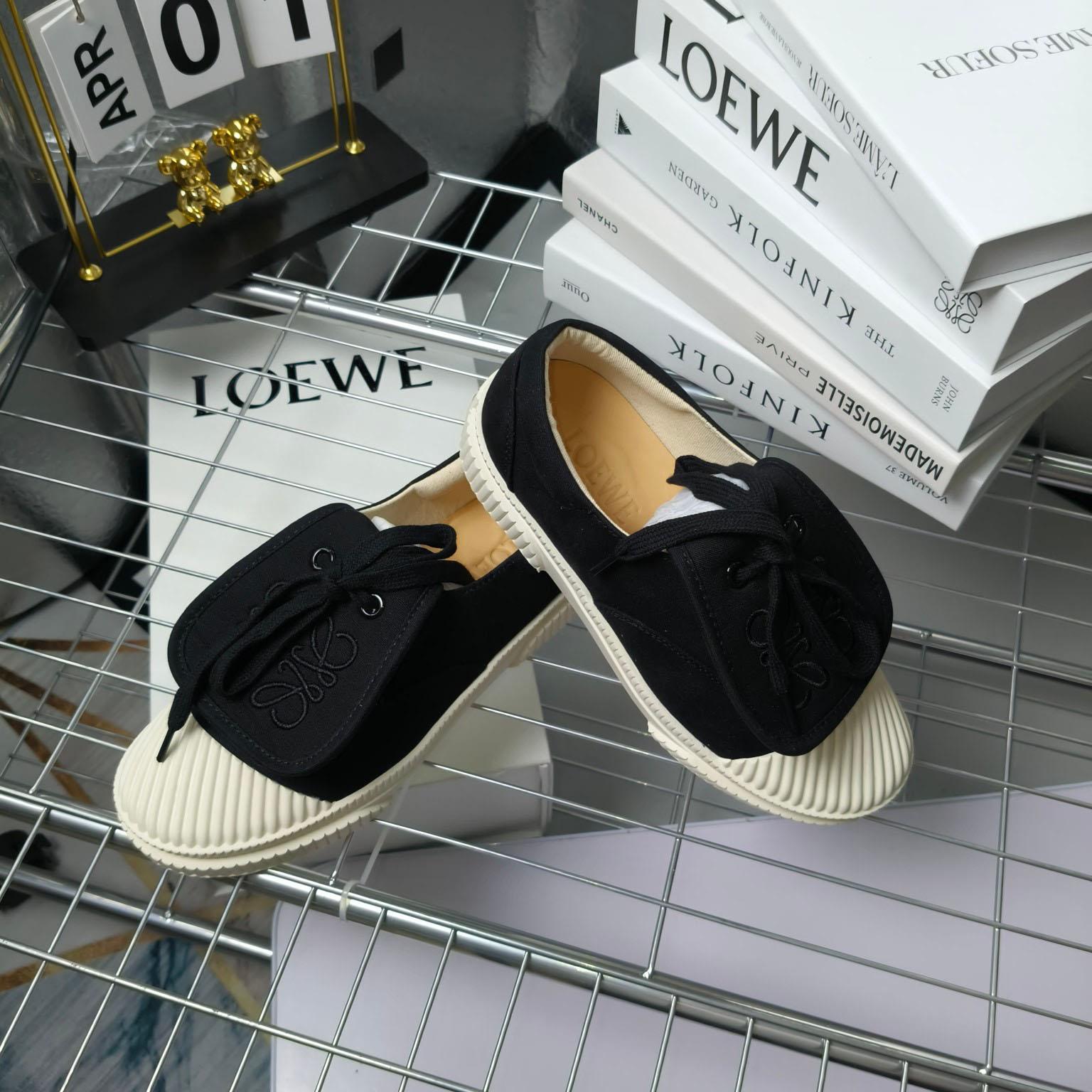 Loewe Anagram Embroidered Flap Low-Top Sneakers - DopestKickz