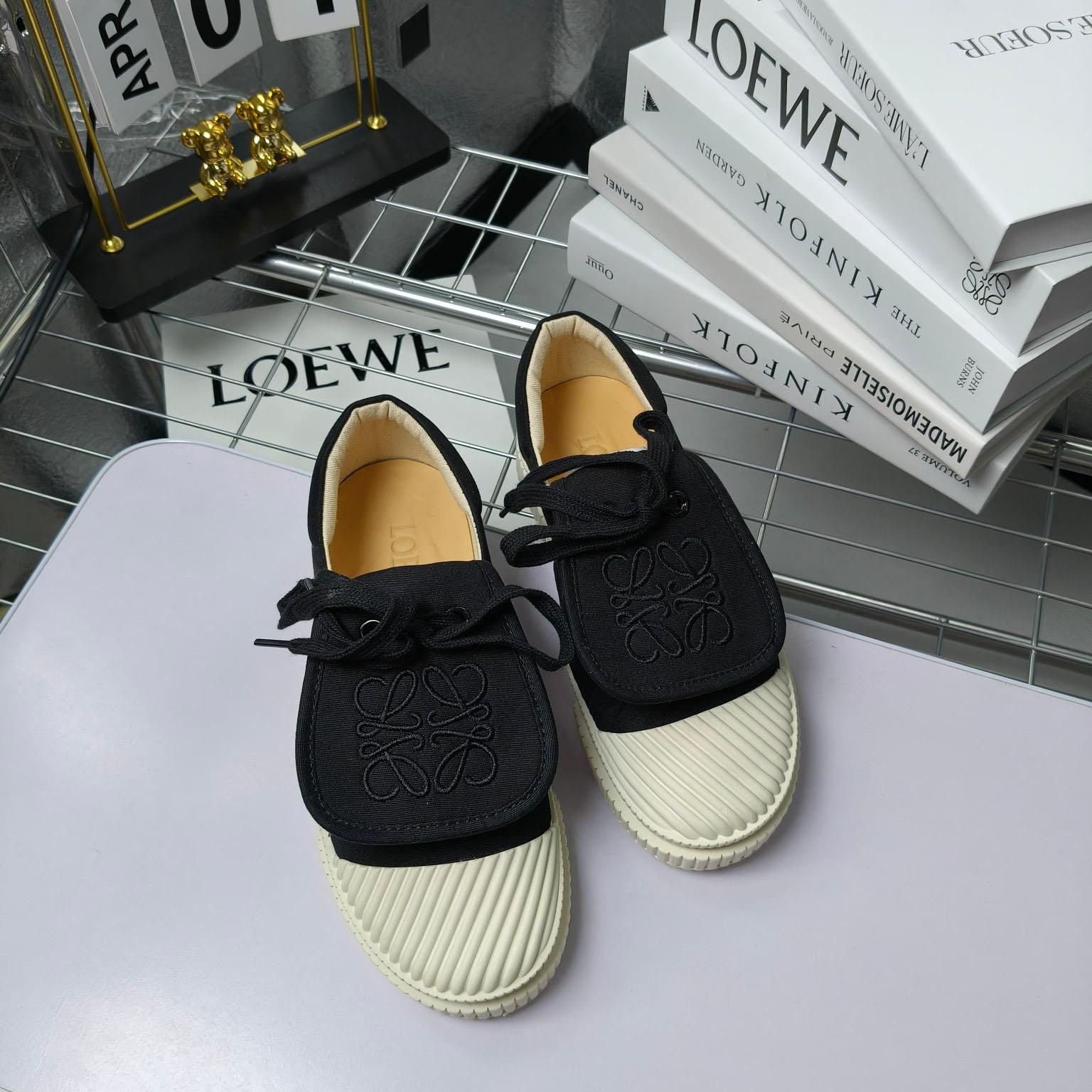 Loewe Anagram Embroidered Flap Low-Top Sneakers - DopestKickz