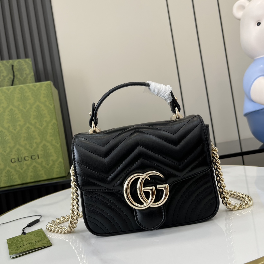 Gucci GG Marmont Mini Top Handle Bag - DopestKickz