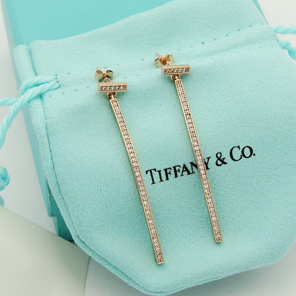 Tiffany & Co. Diamond Bar Earrings - DopestKickz