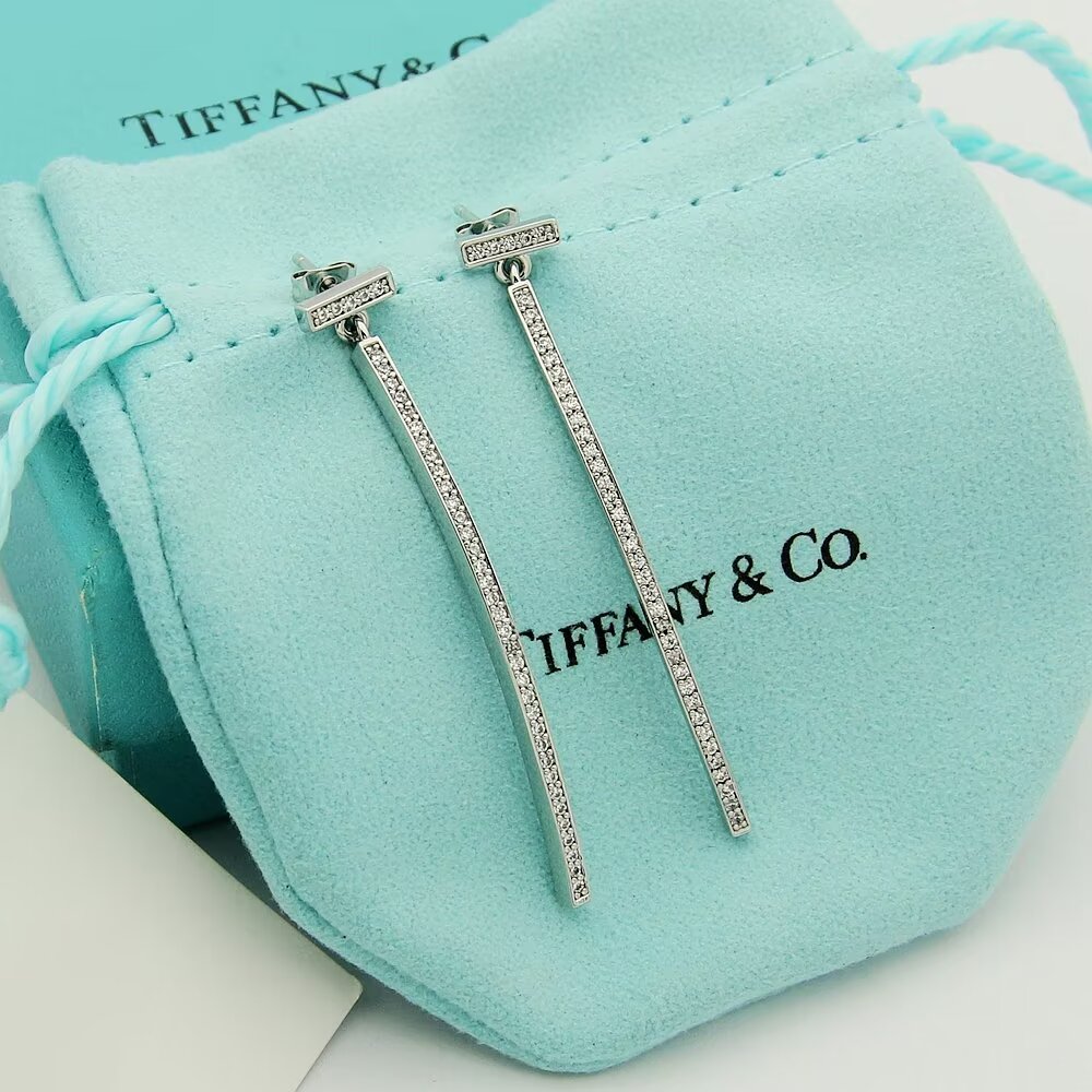 Tiffany & Co. Diamond Bar Earrings - DopestKickz
