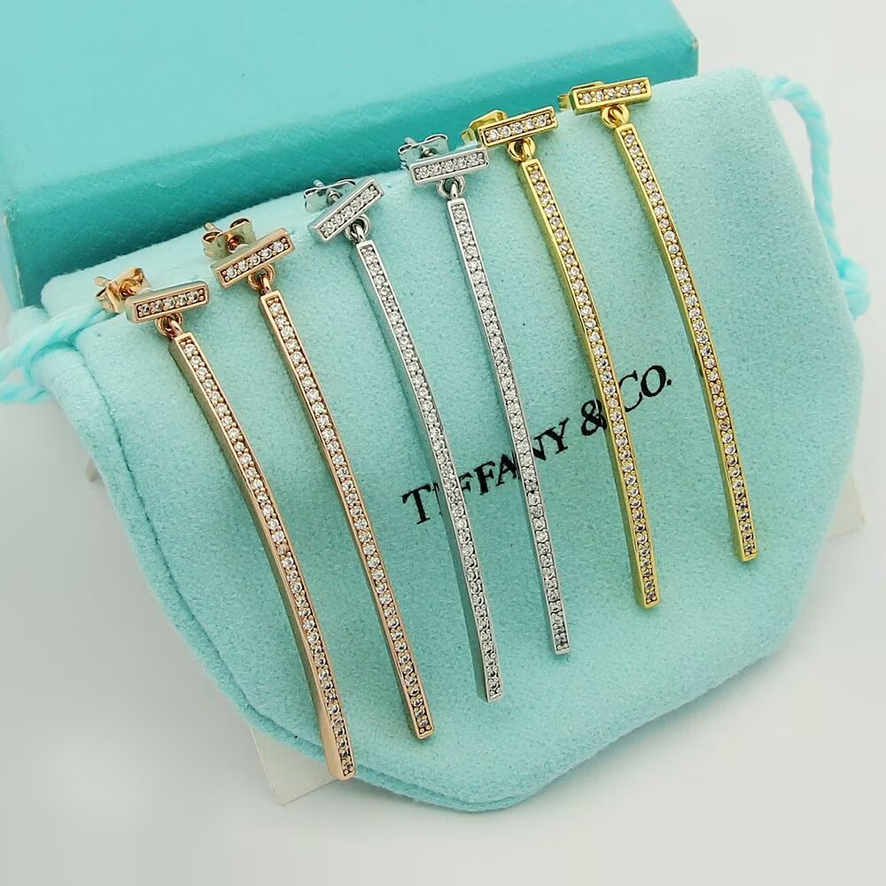 Tiffany & Co. Diamond Bar Earrings - DopestKickz